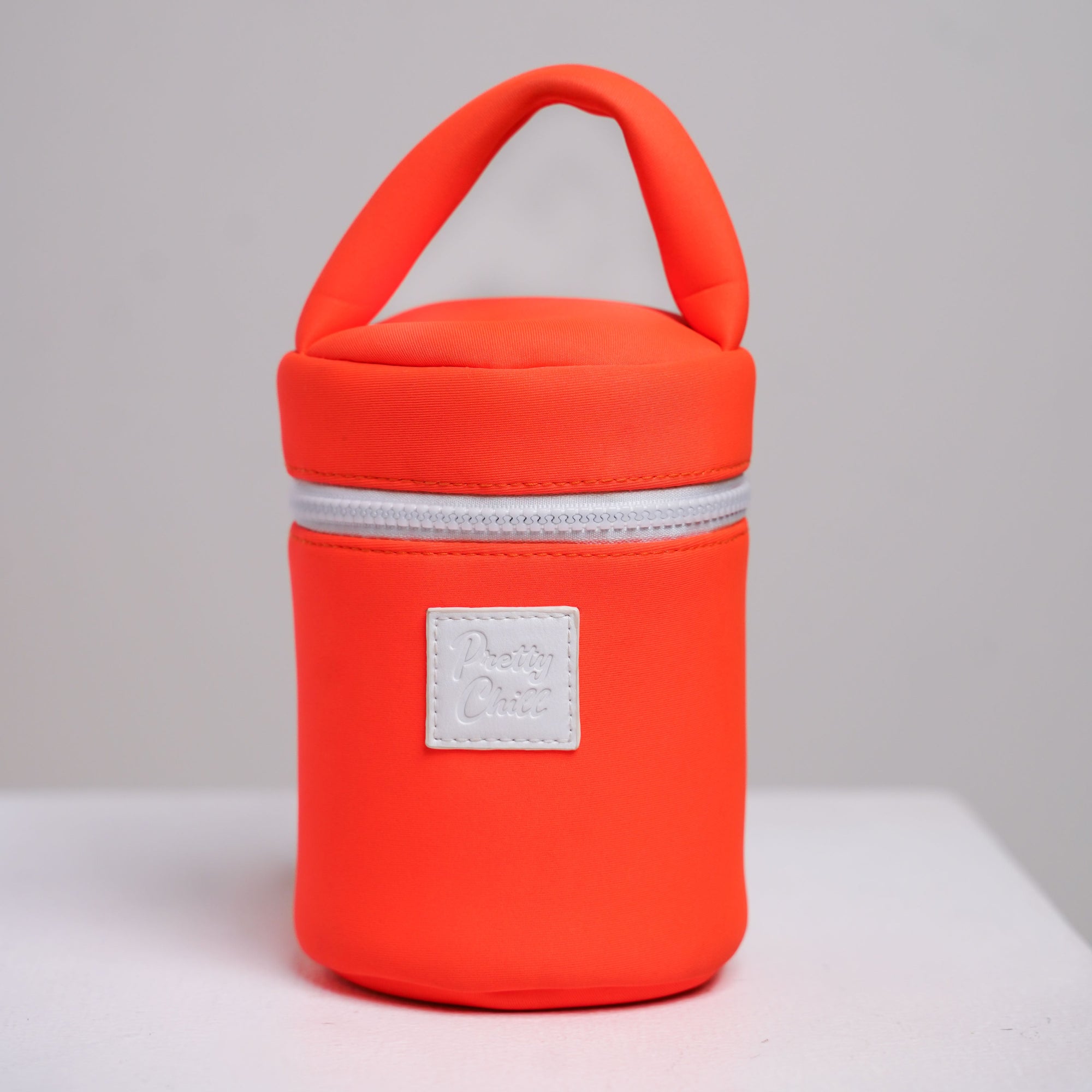 Orange bag on table